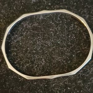 Silvertone oval bangle bracelet